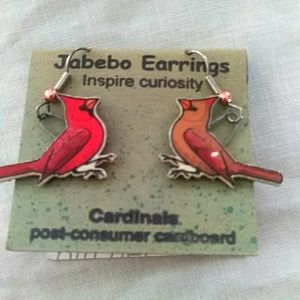 Cardinal earrings